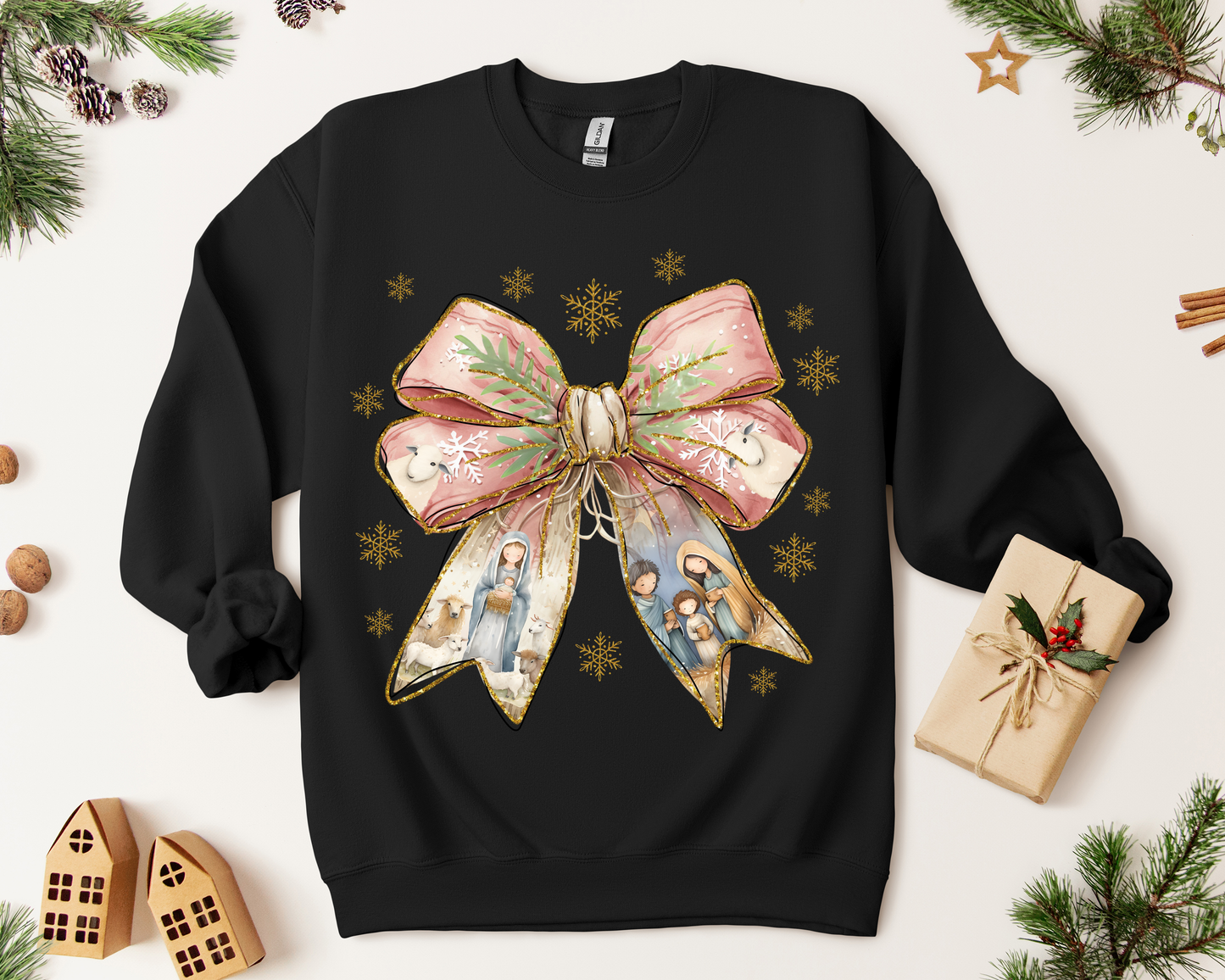 Nativity Scene Coquette Graphic Tee and Sweatshirt