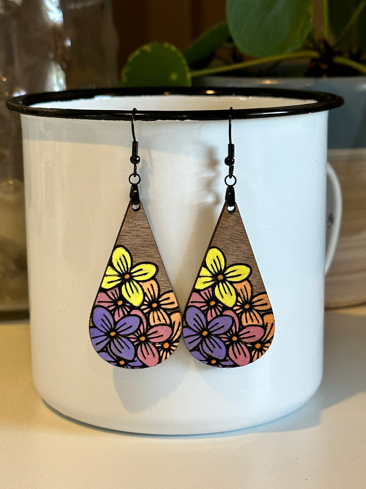 Pretty Pink Flowers Earrings